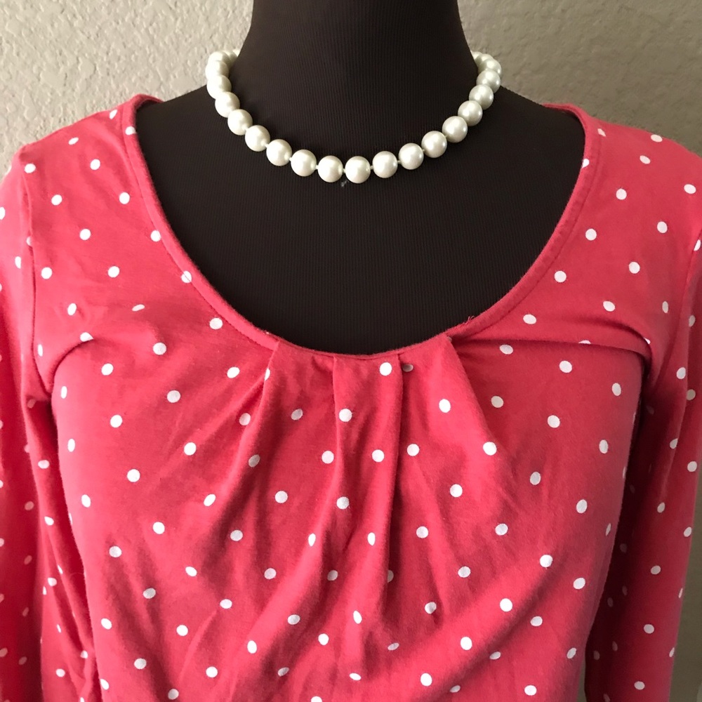 Lands End Soft Polka Dot Top